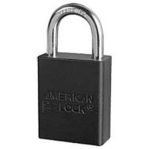 AMERICAN LOCK 1105 Black Anodized Aluminum Body Safety Lockout Padlock: 1" Shackle